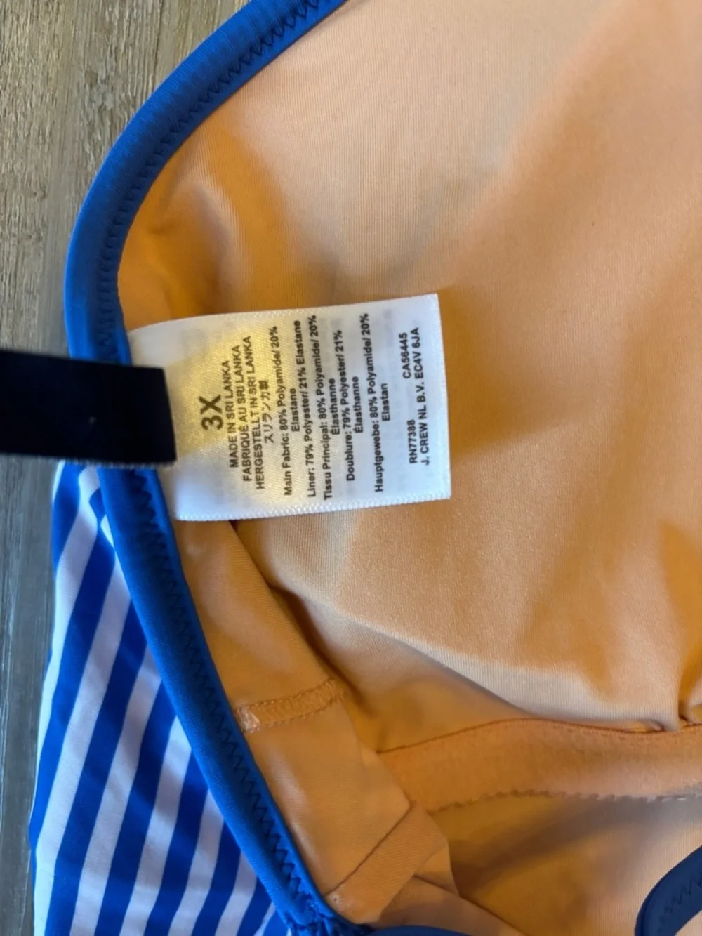 J. Crew NWOT Blue and White Striped Cross Back Swim One-Piece
